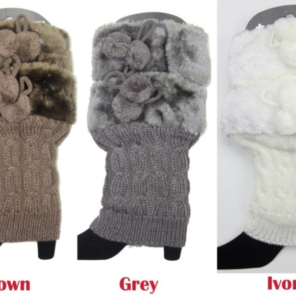 WARM & STYLISH! Faux Fur Trimmed Leg Warmer - Picture 4 of 5
